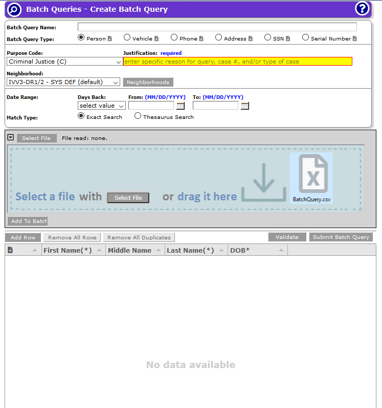 Create Batch Query